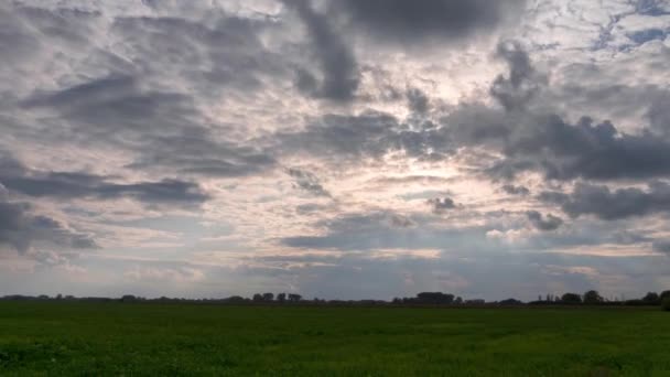European Landscape Clouds Moving Sky Time Lapse — Stock Video