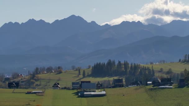 Panorama Över Tatrabergen Polen — Stockvideo