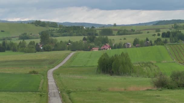 Venkovská Krajina Pohoří Bieszczady — Stock video