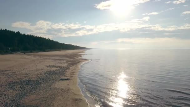 Légi Kilátás Strandra Balti Tengeren — Stock videók