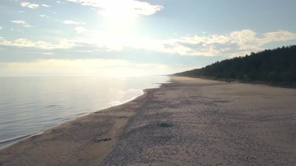 Légi Kilátás Strandra Balti Tengeren — Stock videók