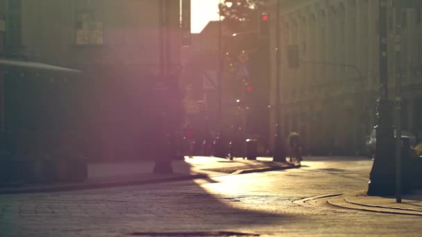 Pessoas Andando Nas Ruas Cidade Velha Varsóvia Turistas Que Visitam — Vídeo de Stock