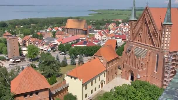 Panorama Zabytków Fromborka Małe Miasto Polsce — Wideo stockowe