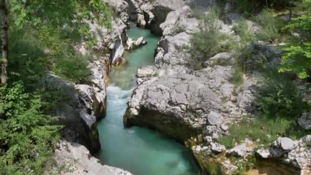 Біла Річка Сока Схиленівських Альпах Прекрасна Природа Словенії — стокове відео