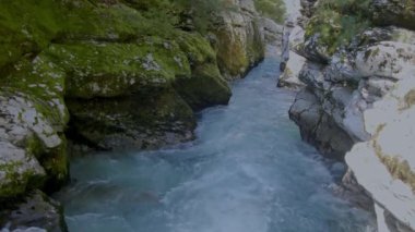 Beyaz su nehri Soca Sloven Alplerinde.