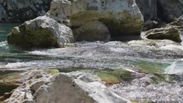 Witte Water Rivier Soca Slowaakse Alpen — Stockvideo