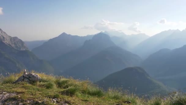 Pohled Sedla Mangarta Krásná Krajina Alp Slovinsku Pohled Italské Hory — Stock video
