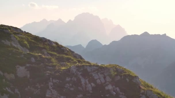 Krásný Západ Slunce Nad Alpami — Stock video