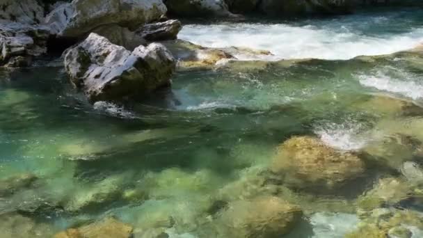 Fehér Folyó Soca Slovenian Alpokban — Stock videók