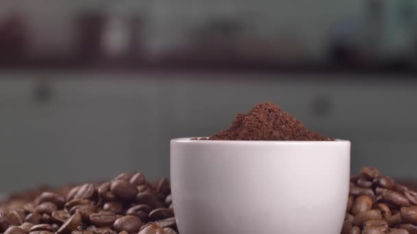 Kaffe Närbilder Färska Kaffebönor — Stockvideo