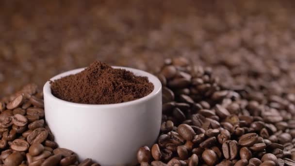 Kaffe Närbilder Färska Kaffebönor — Stockvideo
