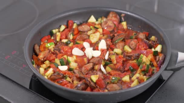 Preparación Cena Casera Comida Húngara Letcho — Vídeo de stock