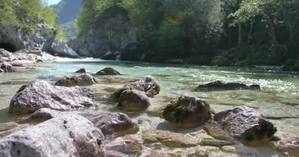 Fiume Acqua Bianca Soca Nelle Alpi Slovene — Video Stock