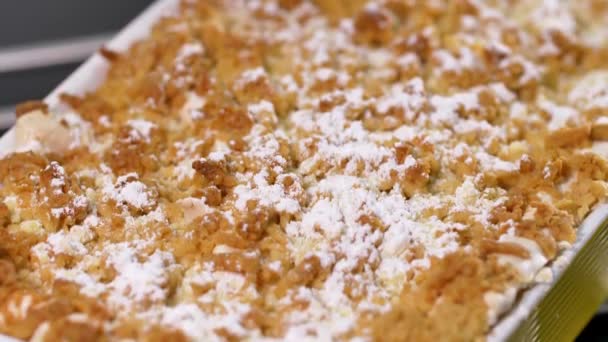 Tarte Aux Pommes Couverte Sucre Poudre — Video