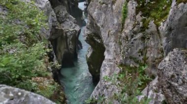 Beyaz su nehri Soca Sloven Alplerinde.