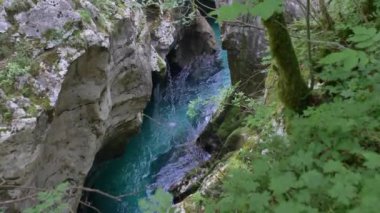 Beyaz su nehri Soca Sloven Alplerinde.