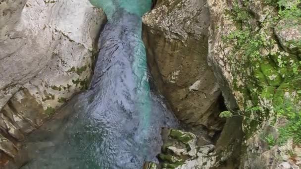 White Water River Soca Slovenian Alps — Stock Video