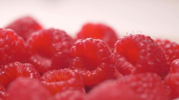 Beautiful Rasberries Close Footage — Stock Video