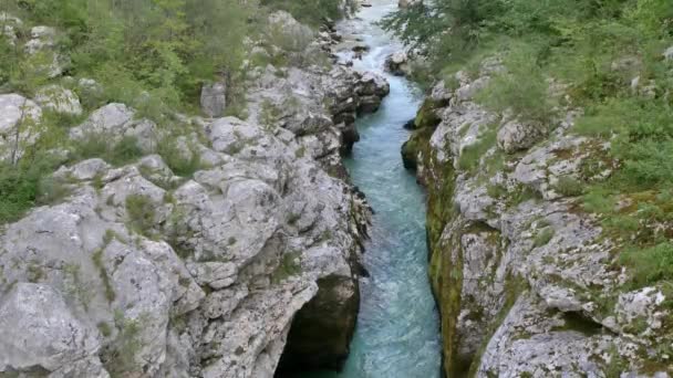 Лучшая Река Сока Каньонирования Альпах — стоковое видео