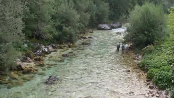 Wildwasserfluss Soca Den Slowenischen Alpen — Stockvideo