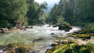Beyaz su nehri Soca Sloven Alplerinde.
