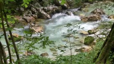 Beyaz su nehri Soca Sloven Alplerinde.