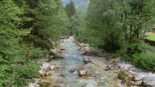 Witte Water Rivier Soca Slowaakse Alpen — Stockvideo