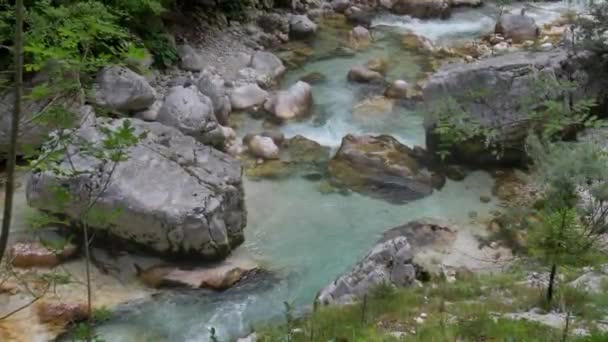 Біла Річка Сока Лінивих Альпах — стокове відео