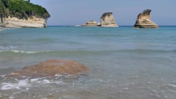 Praia Bonita Ilha Corfu Grécia — Vídeo de Stock