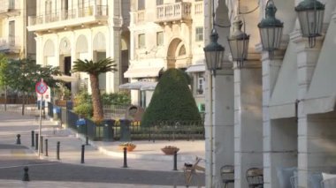 Korfu Kasabası sokakları, Korfu eski kentinin mimarisi, Yunanistan.