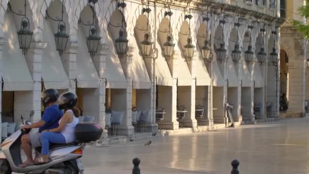 Calles Ciudad Corfú Arquitectura Del Casco Antiguo Corfú Grecia — Vídeo de stock