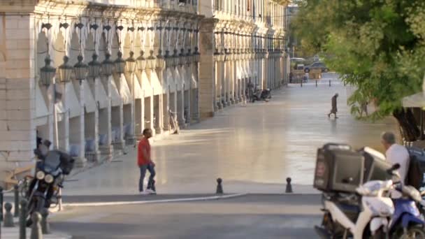 Korfu Kasabası Sokakları Korfu Eski Kentinin Mimarisi Yunanistan — Stok video