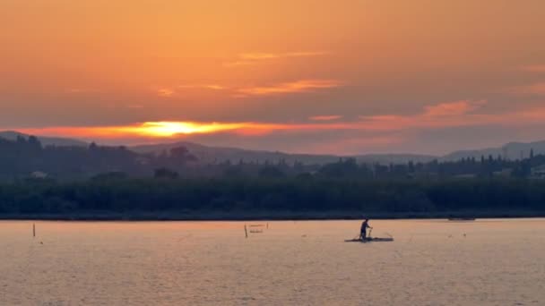 Korfu Adası Kıyısı Üzerinde Gün Batımı Yunanistan — Stok video