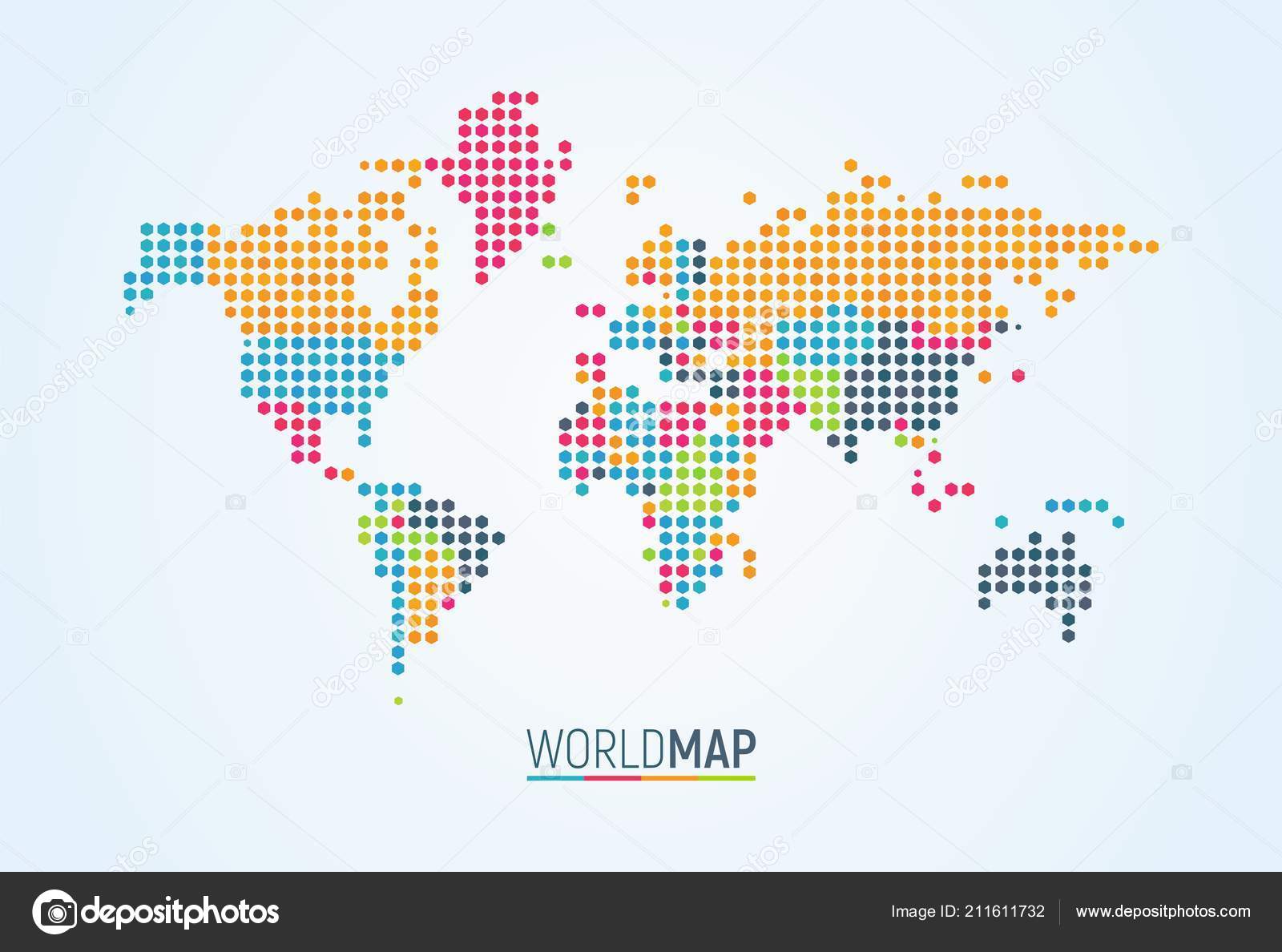 Simple Colorful World Map On White Background Vector Illustration Isolated Geographic Land Mass Of Colored Hexagons Vector Image By C Olejio Nr Vector Stock Simple Colorful World Map On White Background Vector Illustration Isolated Geographic Land Mass Of Colored Hexagons Vector Image By C Olejio Nr Vector Stock