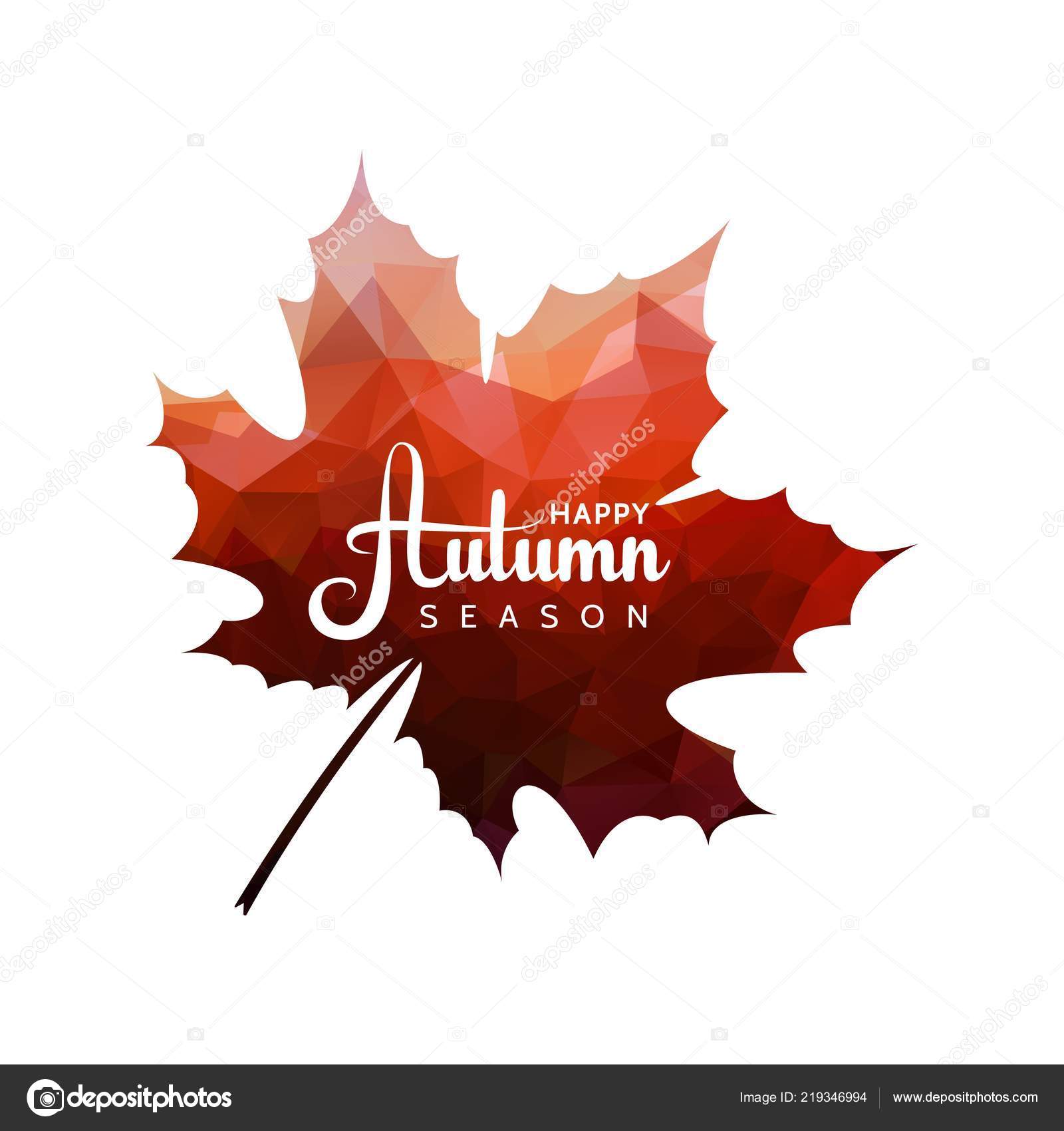 Vector Maple Leaf With Red Triangles Texture And Abstract Text