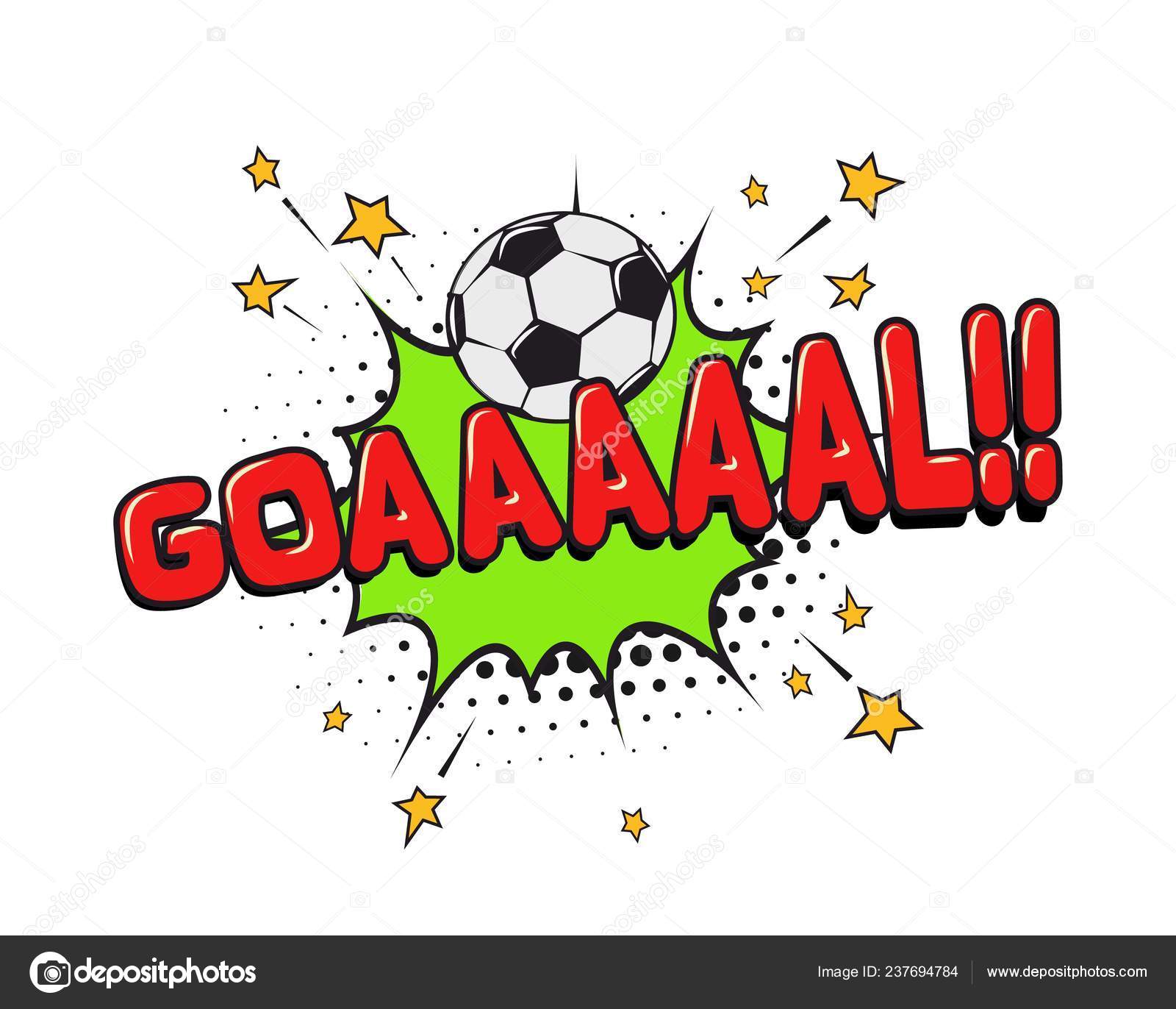 Loud Shout Of Football Goal Speech Bubble Isolated Vector Illustration Win In Soccer Match Funny Cartoon Design Vector Image By C Olejio Nr Vector Stock