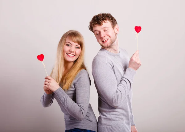 Relazione Sentimentale Amore Concetto San Valentino Una Coppia Allegra Che — Foto Stock