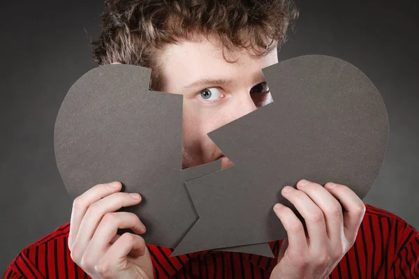 Depression Und Traurigkeit Junger Mensch Mit Gebrochenem Herzen Voller Negativer — Stockfoto