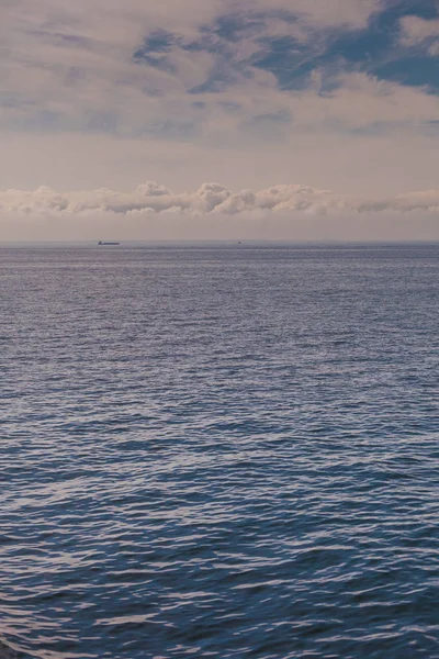 Vackra Seascape Kvällen Havet Horisonten Och Molnig Himmel Ocean Landskap — Stockfoto