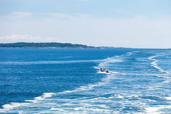 Havet Och Kielwater Sett Från Fartyget Trail Vattnet Efter Färjan — Stockfoto