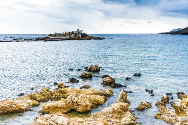 Ajos Fokas Monemvasia Bouřlivé Počasí Temné Mraky Zatažená Obloha Ranní — Stock fotografie