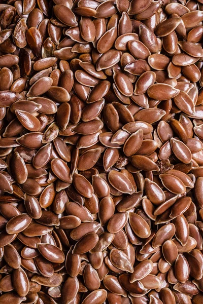 Alimentação Saudável Nutrição Orgânica Brown Linhaça Sementes Linho Cru Como — Fotografia de Stock