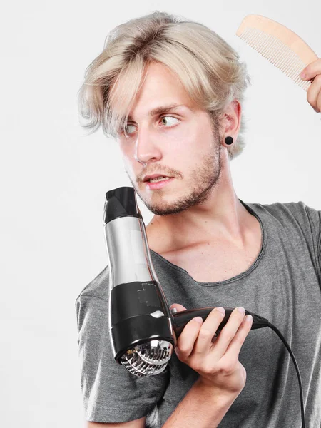 Kapsel Mode Jonge Trendy Mannelijke Haarstylist Kapper Met Nieuw Idee — Stockfoto