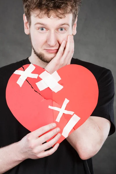 Bad Relationships Breaking Sadness Emotions Concept Very Sad Young Man — Stock Photo, Image