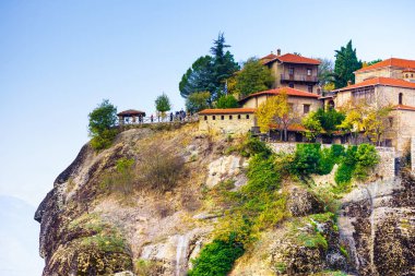 Meteora, Kalambaka Thessaly Yunanistan cliff üzerinde manastır. Yunan yerler. UNESCO Dünya Mirası sit alanı.