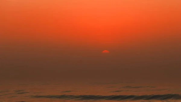 Amazing Colorful Red Sunset Evening Sea Horizon Tranquil Scene Natural — Stock Photo, Image