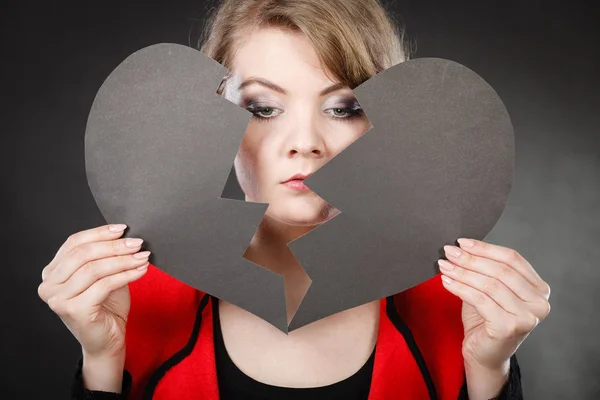 Liebe Romanze Traurigkeit Depression Beziehung Scham Konzept Mädchen Versteckt Ihr — Stockfoto