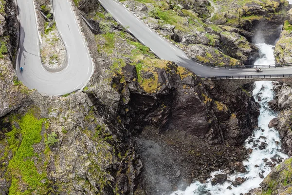 Тролів Шлях Trollstigen Або Trollstigveien Звивиста Дорога Мальовничі Гори Європі — стокове фото