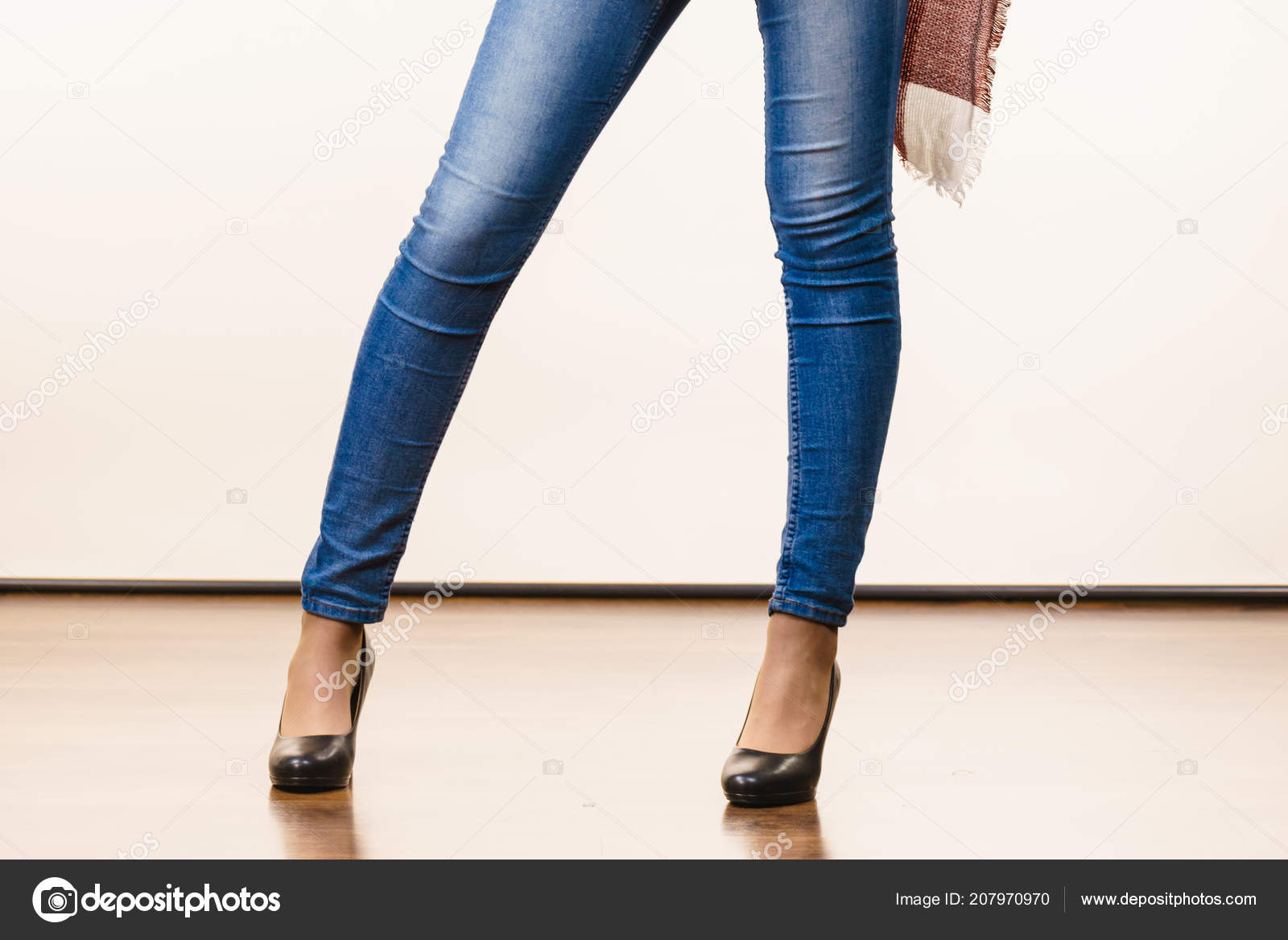 blue jeans heels