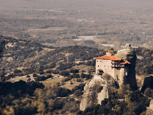 Klasztor Rousanou Barbarain Formacji Skalnej Meteora Tesalia Grecja Greckie Miejsca — Zdjęcie stockowe